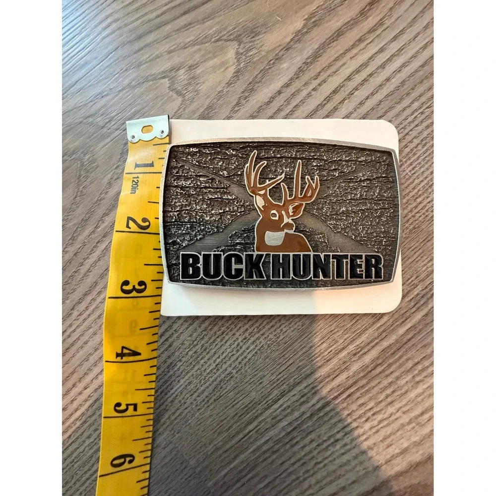 SpecCast Buck Hunter Western Belt Buckle Deer Antlers Made in USA  Silver